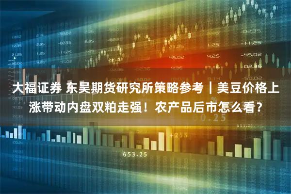 大福证券 东吴期货研究所策略参考｜美豆价格上涨带动内盘双粕走强！农产品后市怎么看？